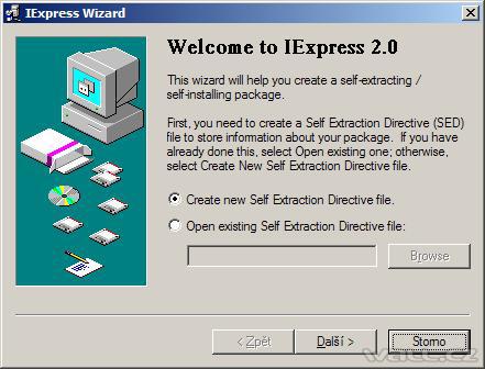 Iexpress - samorozbalovací archiv snadno a rychle