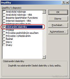 Excel - doplněk