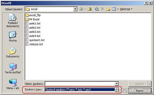 Excel - Import textového souboru
